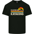 Id Rather be Kayaking Funny Kayak Canoe Mens Cotton T-Shirt Tee Top Black