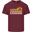 Id Rather be Kayaking Funny Kayak Canoe Mens Cotton T-Shirt Tee Top Maroon