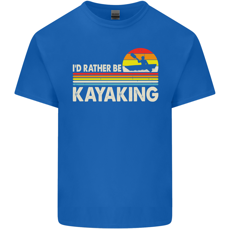 Id Rather be Kayaking Funny Kayak Canoe Mens Cotton T-Shirt Tee Top Royal Blue