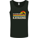 Id Rather be Kayaking Funny Kayak Canoe Mens Vest Tank Top Black