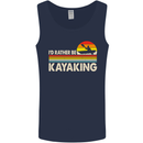Id Rather be Kayaking Funny Kayak Canoe Mens Vest Tank Top Navy Blue