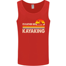 Id Rather be Kayaking Funny Kayak Canoe Mens Vest Tank Top Red