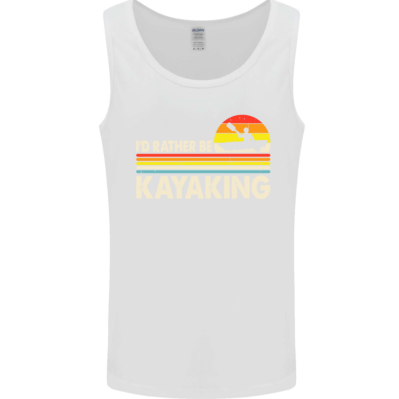 Id Rather be Kayaking Funny Kayak Canoe Mens Vest Tank Top White