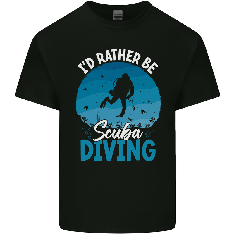Id Rather be Scuba Diving Funny Diver Kids T-Shirt Childrens Black