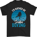 Id Rather be Scuba Diving Funny Diver Mens Gildan Cotton T-Shirt Black