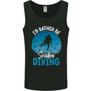 Id Rather be Scuba Diving Funny Diver Mens Vest Tank Top Black