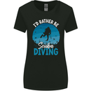 Id Rather be Scuba Diving Funny Diver Womens Wider Cut T-Shirt Black