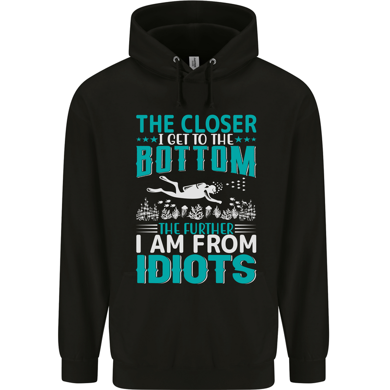 Idiots Funny Scuba Diving Diver Dive Childrens Kids Hoodie Black