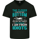 Idiots Funny Scuba Diving Diver Dive Mens V-Neck Cotton T-Shirt Black