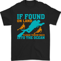 If Found On Land Funny Scuba Diving Diver Mens T-Shirt 100% Cotton Black