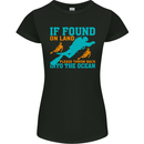 If Found On Land Funny Scuba Diving Diver Womens Petite Cut T-Shirt Black