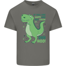 If You're Happy Funny Dinosaur T-Rex Mens Cotton T-Shirt Tee Top Charcoal