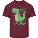 If You're Happy Funny Dinosaur T-Rex Mens Cotton T-Shirt Tee Top Maroon