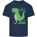 If You're Happy Funny Dinosaur T-Rex Mens Cotton T-Shirt Tee Top Navy Blue