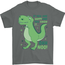 If You're Happy Funny Dinosaur T-Rex Mens T-Shirt 100% Cotton Charcoal