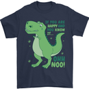 If You're Happy Funny Dinosaur T-Rex Mens T-Shirt 100% Cotton Navy Blue