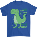 If You're Happy Funny Dinosaur T-Rex Mens T-Shirt 100% Cotton Royal Blue