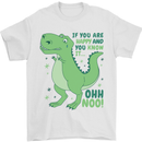 If You're Happy Funny Dinosaur T-Rex Mens T-Shirt 100% Cotton White