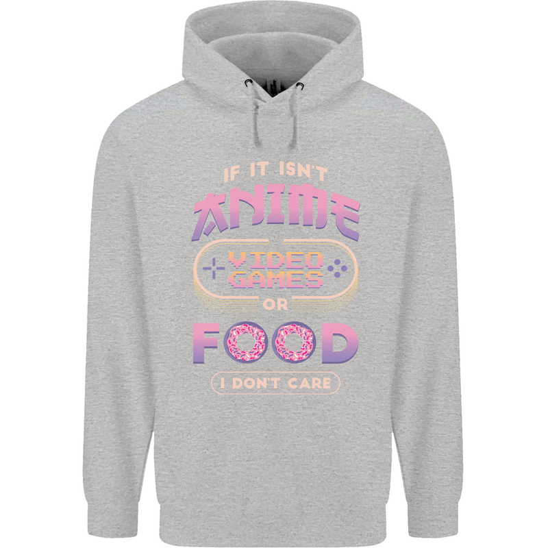If it Isn't Anime Video Games or Food Funny Childrens Kids Hoodie Sports Grey