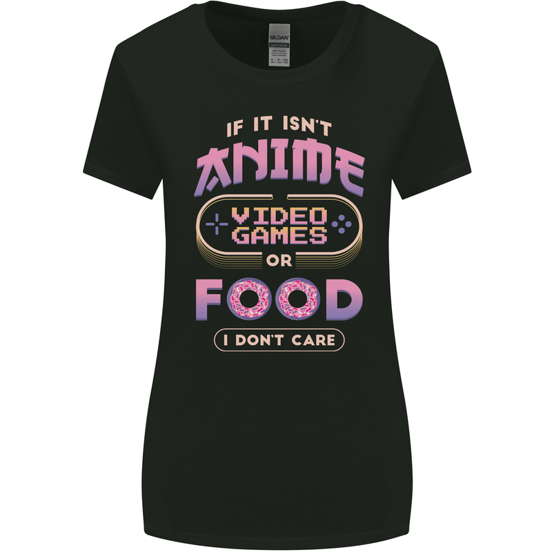 If it Isn't Anime Video Games or Food Funny Womens Wider Cut T-Shirt Black