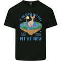 If the Earth Was Flat Funny Cats Society Kids T-Shirt Childrens Black