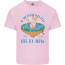 If the Earth Was Flat Funny Cats Society Kids T-Shirt Childrens Light Pink