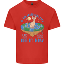 If the Earth Was Flat Funny Cats Society Kids T-Shirt Childrens Red