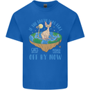 If the Earth Was Flat Funny Cats Society Kids T-Shirt Childrens Royal Blue