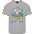 If the Earth Was Flat Funny Cats Society Kids T-Shirt Childrens Sports Grey