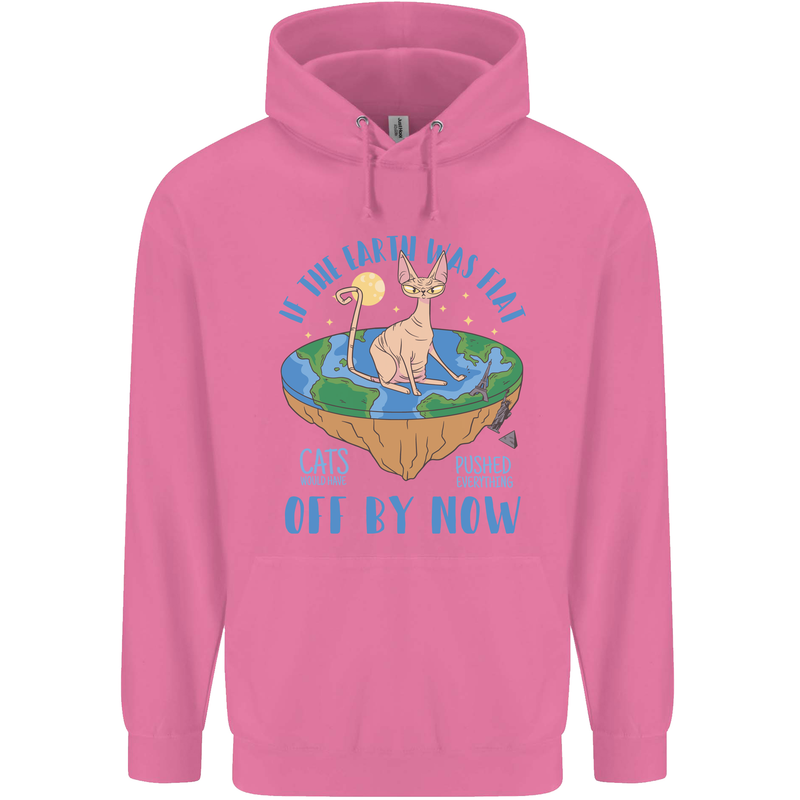 If the Earth Was Flat Funny Cats Society Mens 80% Cotton Hoodie Azelea
