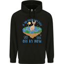 If the Earth Was Flat Funny Cats Society Mens 80% Cotton Hoodie Black