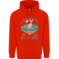 If the Earth Was Flat Funny Cats Society Mens 80% Cotton Hoodie Bright Red