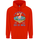 If the Earth Was Flat Funny Cats Society Mens 80% Cotton Hoodie Bright Red