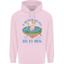 If the Earth Was Flat Funny Cats Society Mens 80% Cotton Hoodie Light Pink