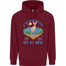 If the Earth Was Flat Funny Cats Society Mens 80% Cotton Hoodie Maroon