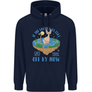 If the Earth Was Flat Funny Cats Society Mens 80% Cotton Hoodie Navy Blue