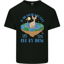 If the Earth Was Flat Funny Cats Society Mens Cotton T-Shirt Tee Top Black