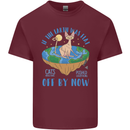 If the Earth Was Flat Funny Cats Society Mens Cotton T-Shirt Tee Top Maroon