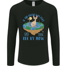 If the Earth Was Flat Funny Cats Society Mens Long Sleeve T-Shirt Black