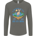 If the Earth Was Flat Funny Cats Society Mens Long Sleeve T-Shirt Charcoal