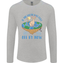 If the Earth Was Flat Funny Cats Society Mens Long Sleeve T-Shirt Sports Grey