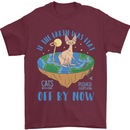 If the Earth Was Flat Funny Cats Society Mens T-Shirt 100% Cotton Maroon