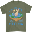 If the Earth Was Flat Funny Cats Society Mens T-Shirt 100% Cotton Military Green