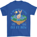 If the Earth Was Flat Funny Cats Society Mens T-Shirt 100% Cotton Royal Blue