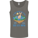 If the Earth Was Flat Funny Cats Society Mens Vest Tank Top Charcoal
