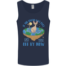 If the Earth Was Flat Funny Cats Society Mens Vest Tank Top Navy Blue