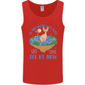 If the Earth Was Flat Funny Cats Society Mens Vest Tank Top Red
