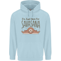Im Just Here for the Savasana Funny Yoga Childrens Kids Hoodie Light Blue