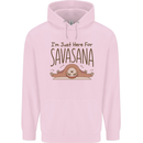 Im Just Here for the Savasana Funny Yoga Childrens Kids Hoodie Light Pink