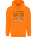 Im Just Here for the Savasana Funny Yoga Childrens Kids Hoodie Orange